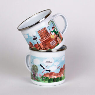 Emaille Tasse "Wirbini Weidenwichtel"